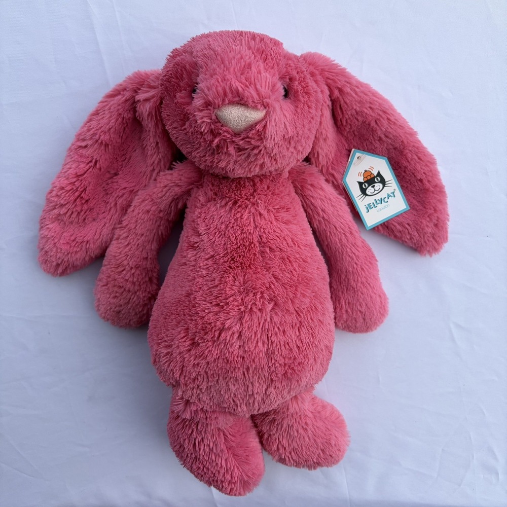 New Jellycat Medium Bashful Strawberry Bunny BNWT Rare Retired Pink Collectible